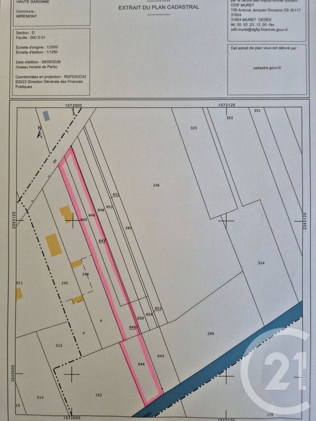 Terrain &agrave; vendre - 3605 m2 - Miremont - 31 - MIDI-PYRENEES